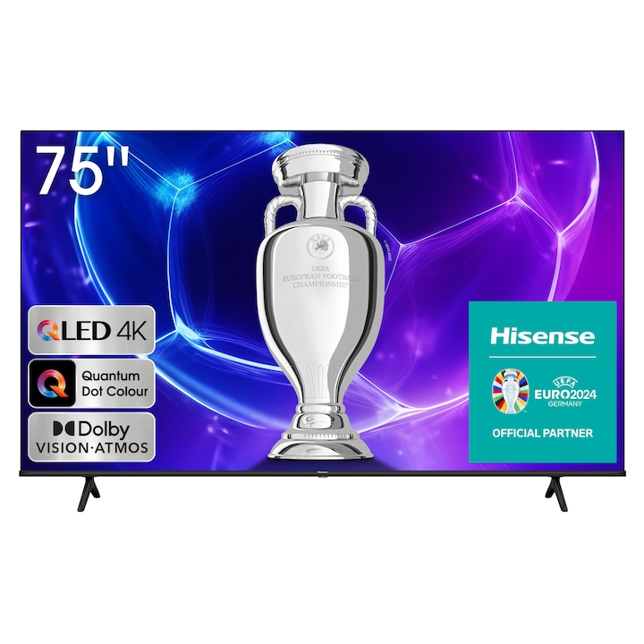 Телевизор Hisense 75E7KQ SmartQLED, 190 см, 4K Ultra HD, енергиен клас F
