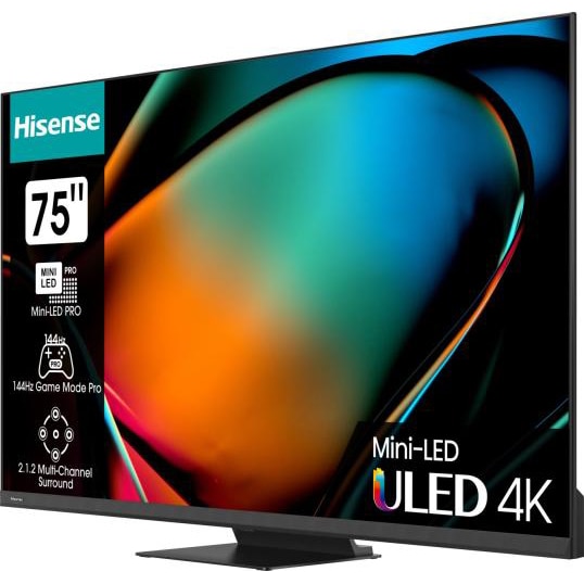 Televizor HISENSE Mini-LED ULED 75U8KQ, 190 cm, Smart, 4K Ultra HD, Clasa F