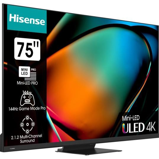Televizor HISENSE Mini-LED ULED 75U8KQ, 190 cm, Smart, 4K Ultra HD, Clasa F