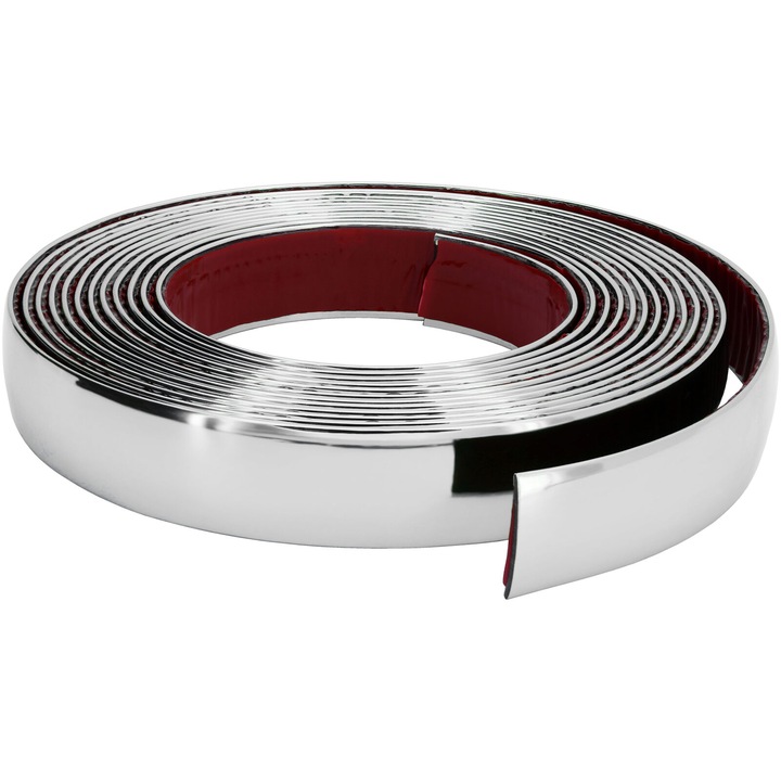 Rola banda cromata premium autoadeziva pentru decor auto 5m x 18mm