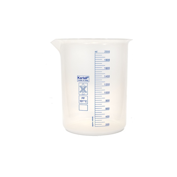 Pahar de masurare, 2000ml, Alb/ Albastru