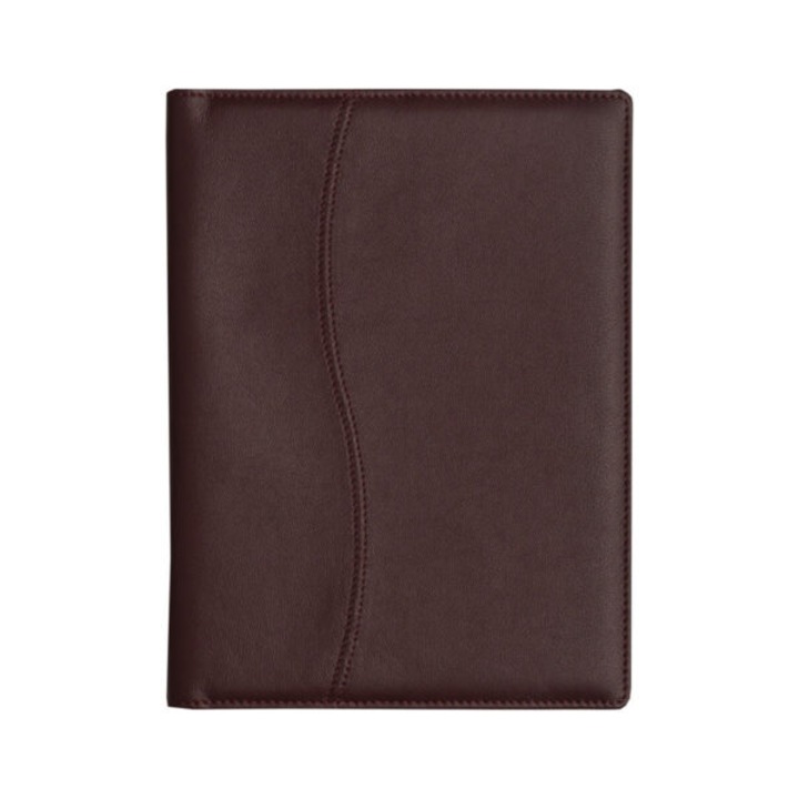 Agenda din piele naturala 2026, datata zilnic, Nappa Bordo fara clapa, 15 x 21 cm