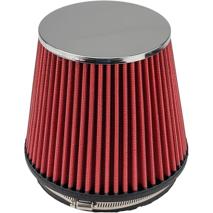 Спортен въздушен филтър червен хром, Cafuneplus®, поток от 76 mm