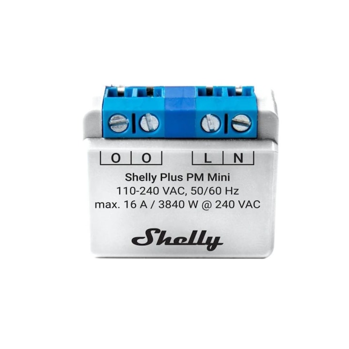 Shelly PLUS MINI PM Wi-Fi + Bluetooth интелигентен електромер, 1 канал (16A)