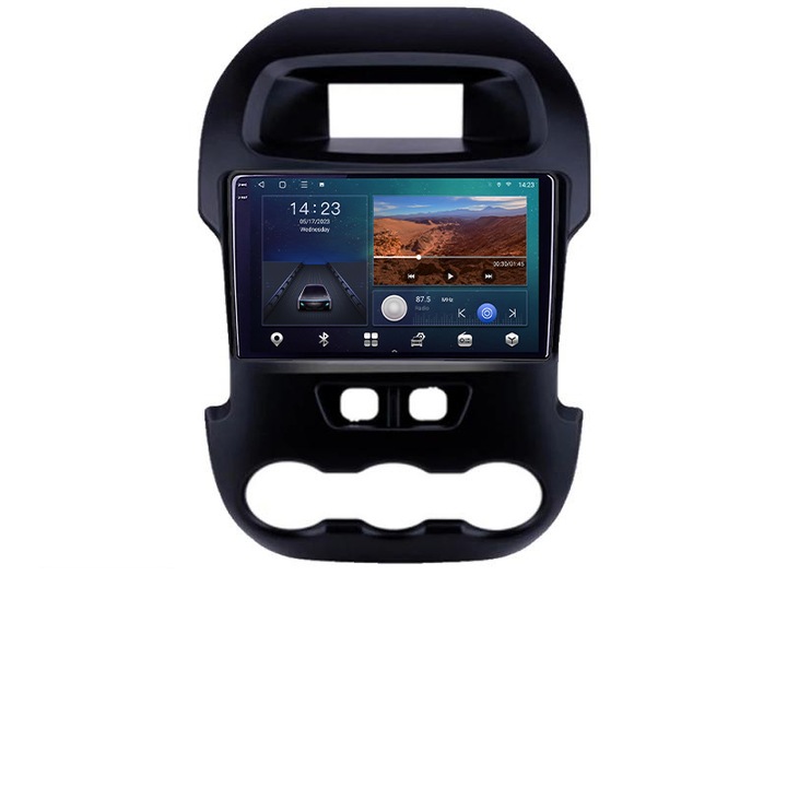 Dedikált navigáció Ford Ranger 2011-2015 Android képernyő 2K QLED nyolcmagos 3+32 carplay android auto KIT-245+EDT-E309V3-2K