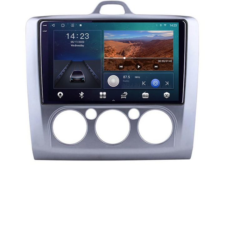 GPS Navigációs rendszer Ford Focus 2 Manual B-140-manual Android QLED képernyő nyolcmagos 3+32 carplay android auto KIT-140-MANUAL+EDT-E309V3