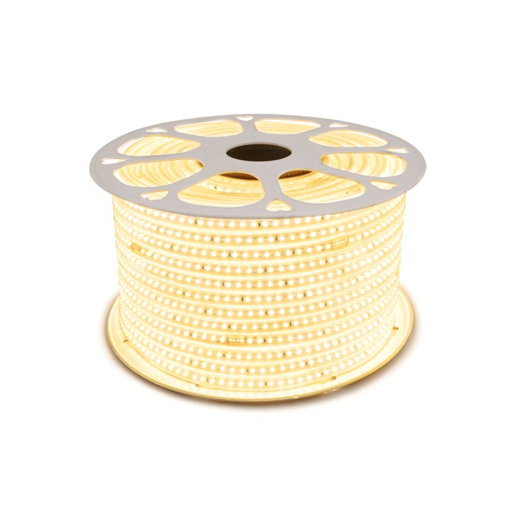 LED лента, KOLORENO, 230V, 2835, 120LED, IP68, 8W, Топла, 3000K, 1 м