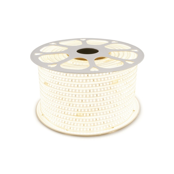 Banda cu LED-uri 230V, 2835,120LED, 1m, IP68,8W, alb neutru (4500K)