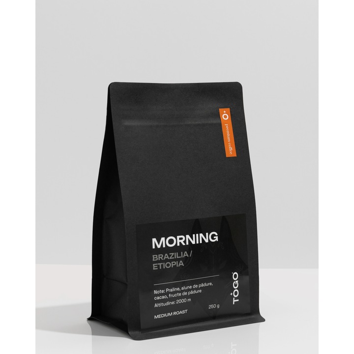 Cafea de specialitate TOGO Morning, Mundo Nuovo&Catuai, Procesare naturala, Medium Roast, 250 g