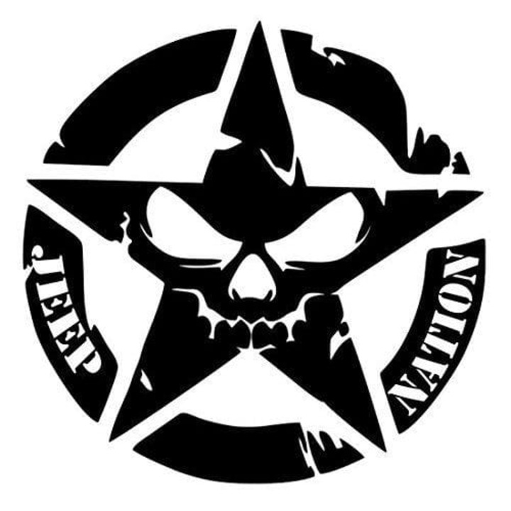 Sticker auto - Jeep Nation 30x30 Negru