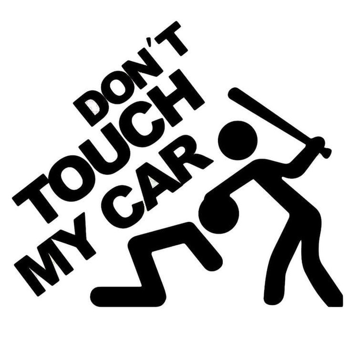 Sticker auto - Don't touch my car 10x15cm Negru