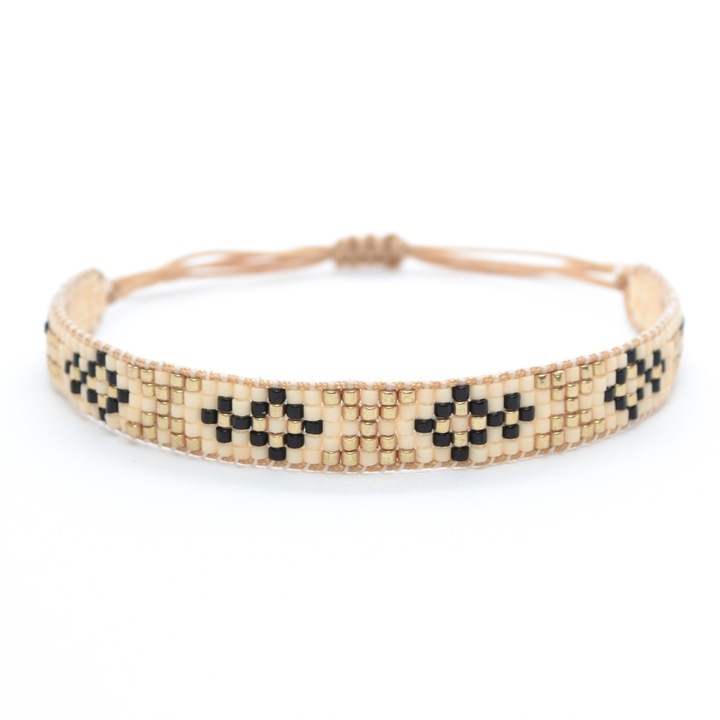 Bratara Camelia dama, realizata manual din margele Miyuki, reglabila, LUST Bracelets