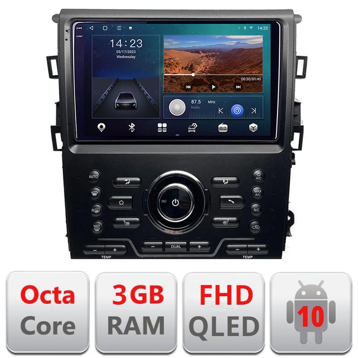Специализирана навигация Mondeo MK5 SYNC2 и SYNC 3 2015-2022 Android QLED екран octa core 3+32 carplay android auto KIT-377-sync+EDT-E309V3