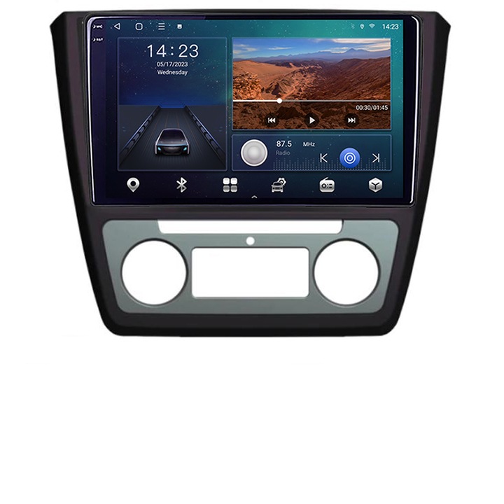 Dedikált navigáció Skoda Yeti 2009-2014 B-YETI Android Screen 2K QLED nyolcmagos 3+32 carplay android auto KIT-YETI+EDT-E309V3-2K