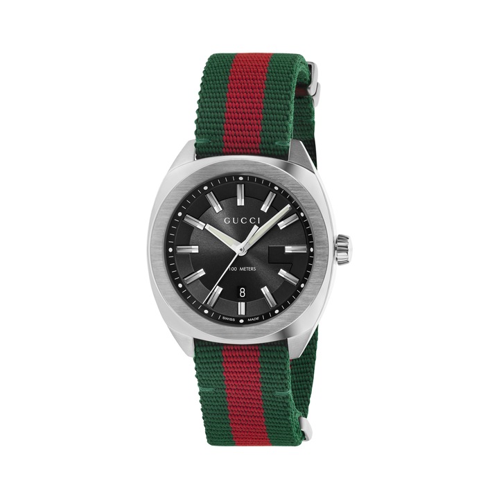 Часовник, Gucci, стомана/найлон, кварц, многоцветен