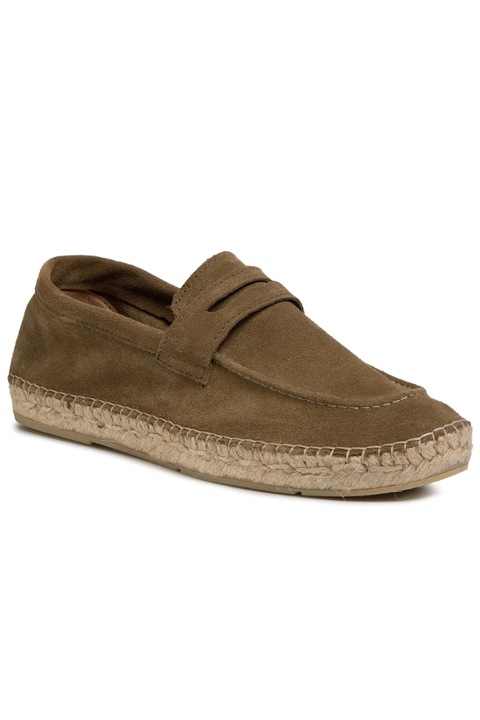 Espadrile barbati, QUAZI, Piele naturala, Verde, 40 EU