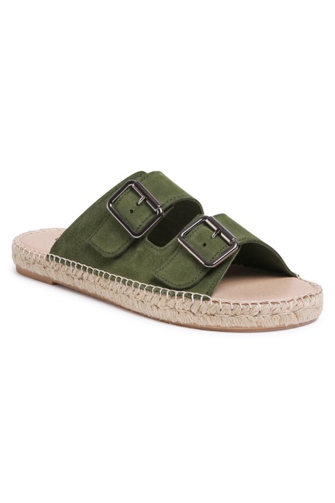 Papuci barbati, QUAZI, Piele naturala, 34858, Verde