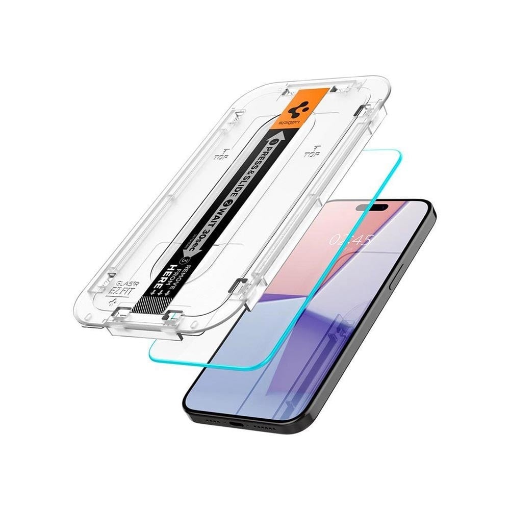 Folie pentru iPhone 15 Pro (set 2) - Spigen Glas.TR EZ FIT - Clear