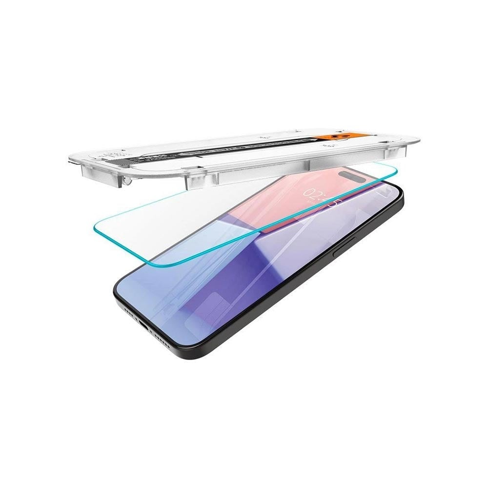 Folie pentru iPhone 15 Pro (set 2) - Spigen Glas.TR EZ FIT - Clear