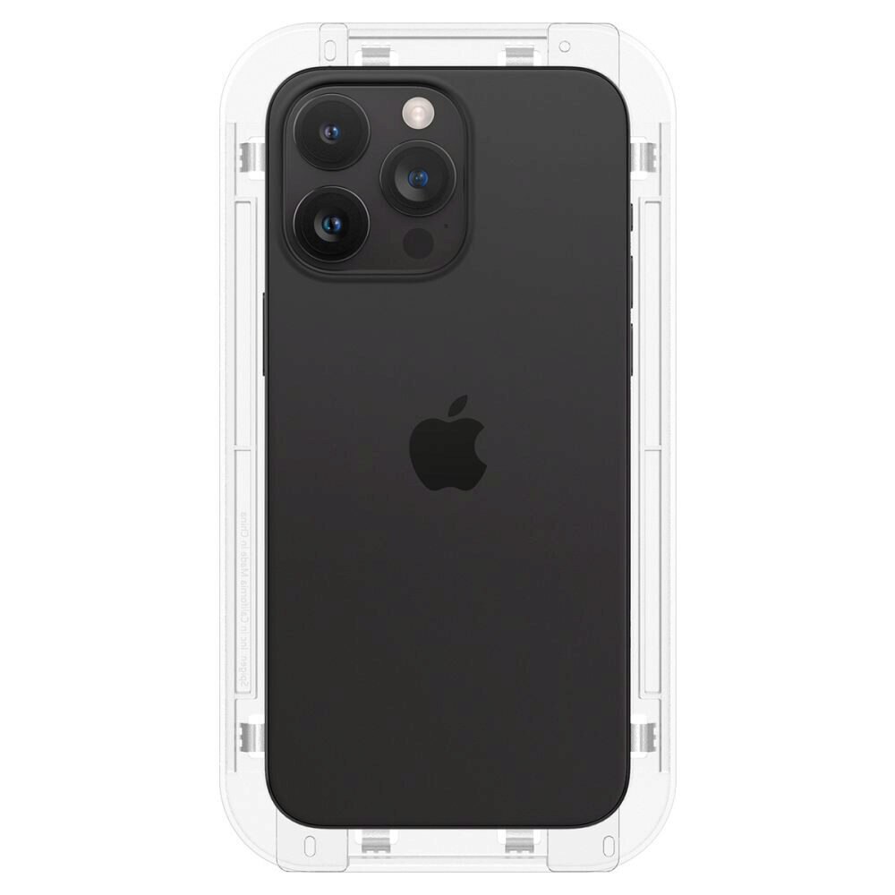 Folie de protectie Ecran Spigen EZ FIT pentru Apple iPhone 15 Pro Max, Sticla Securizata, Full Glue, 2.5D AGL06878