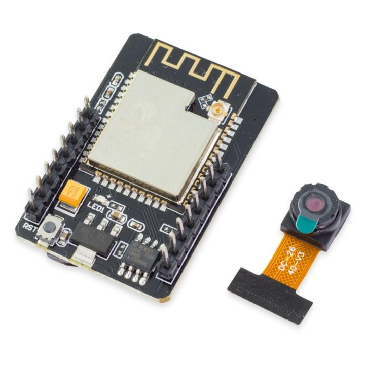 ESP32 платка с ESP32-CAM WiFi + BLE 4.2 камера, 520 kB RAM, 2 MPx, 5V