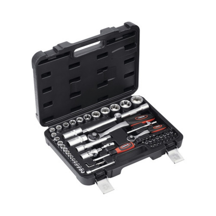 Set Capete Tubulare 1/4" Si Accesorii 1/2" Meister, 56 Piese