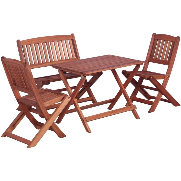 Set masa/scaune camping, Mmgoqqt, Lemn, 60 x 40 x 45 cm, 61 x 38 x 57 cm, 32 x 38 x 57.5 cm, Maro