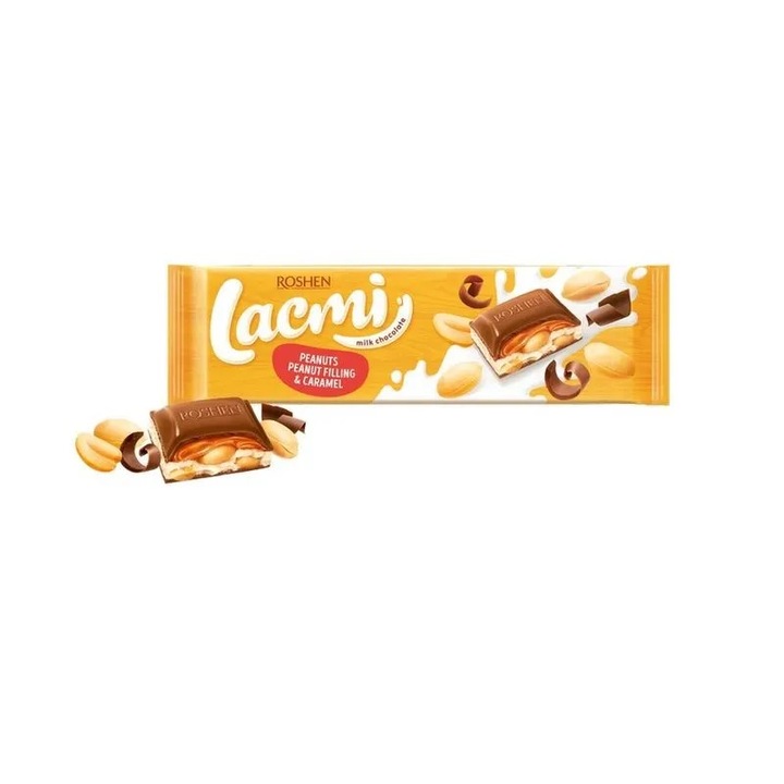 Ciocolata Roshen Lacri cu umplutura de arahide si caramel 295 g