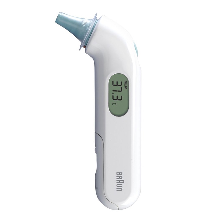 Термометър за уши Braun ThermoScan 3 #7330307 20-18, Индикатор за повишена температура, Измерва за една секунда, Бял