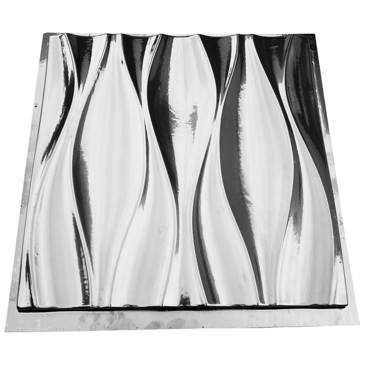 Matrita panou decorativ 3D, model Sirena, plastic ABS, negru, 50x50cm