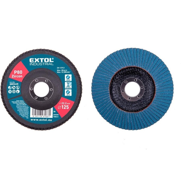 Extol lamellás csiszoló 125x22 mm P80 INOX