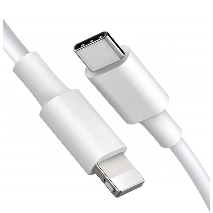 Cablu de date, ZYuuan, USB-C/Lightning, 20 W, 2 m, Alb