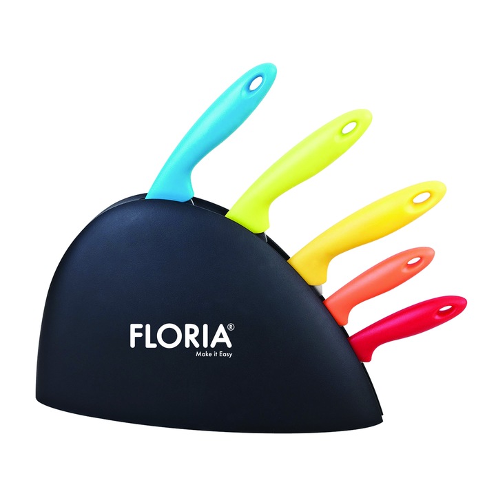 Set cutite 5 piese cu suport Floria ZLN-1150