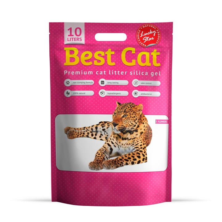 Asternut igienic pentru pisici Best Cat, Floral, Silicat, 10l