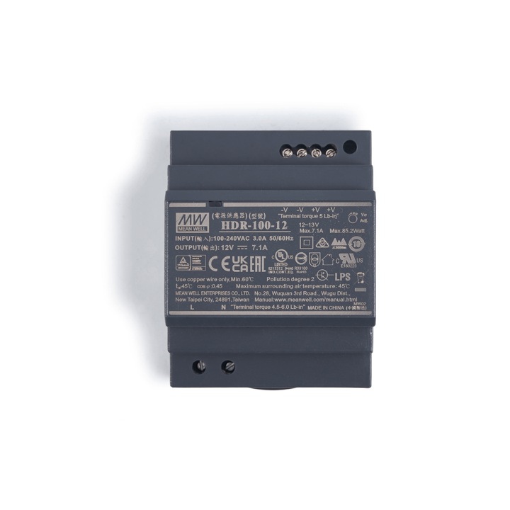 Sursa de alimentare Mean Well pentru sina DIN 12V 100W 7.1A IP20