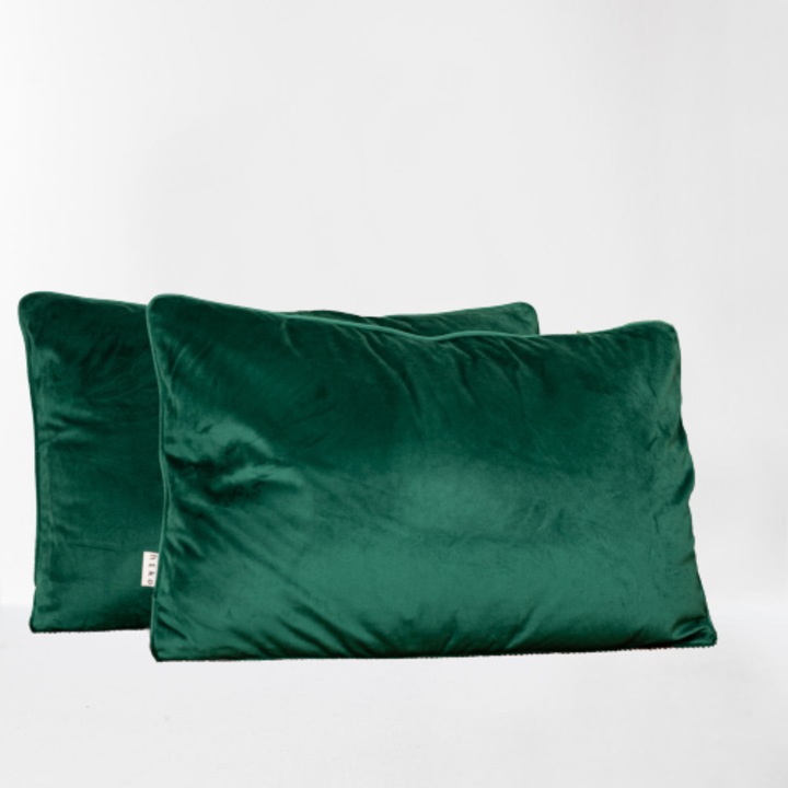 Декоративни възглавници Hiko COMFY, 2x40x60см, С подвижна предна част, Изумрудено зелено кадифе, Комплект 2