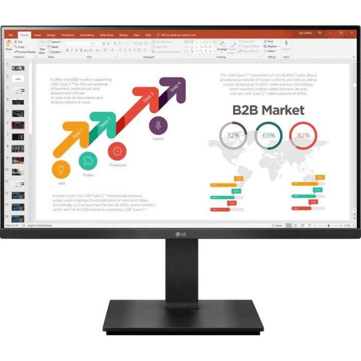 Monitor 23,8 hüvelykes LED LG Electronics 24BP45SP-B 1920 x 1080 pixel, 75 Hz, 5 ms, fekete