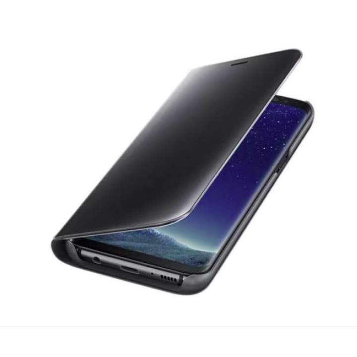 Husa de protectie flip cover, Clear View compatibil cu Samsung Galaxy S10, functie stand, culoare neagra