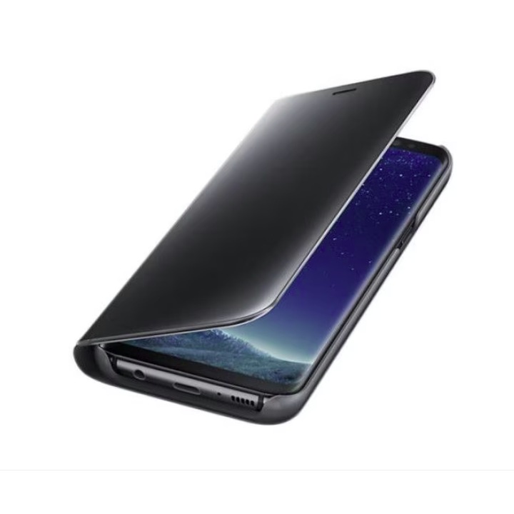 Husa de protectie flip cover, Clear View compatibil cu Samsung Galaxy S10+, functie stand, culoare neagra