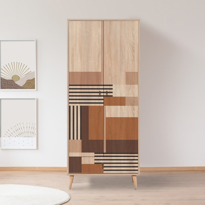 Dulap, City V2, Multicolor, 80 x 45 x 190 cm