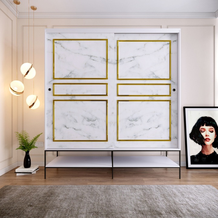 Dulap, Martin Surgulu, Alb-Negru, 190 x 57 x 200 cm