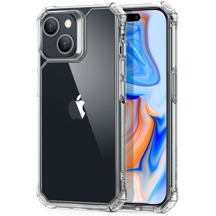 Husa de protectie Anti-soc pentru Apple iPhone 15 Pro Max, Policarbonat, Acrylic Back, Military Grade, Optim Solution, Clear