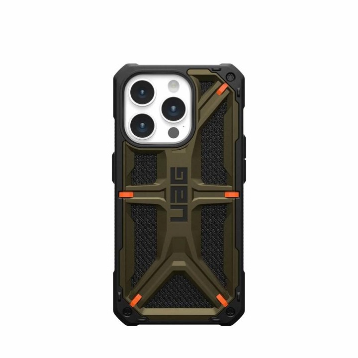 Husa de protectie UAG Monarch Series pentru iPhone 15 Pro, Kevlar Element Green