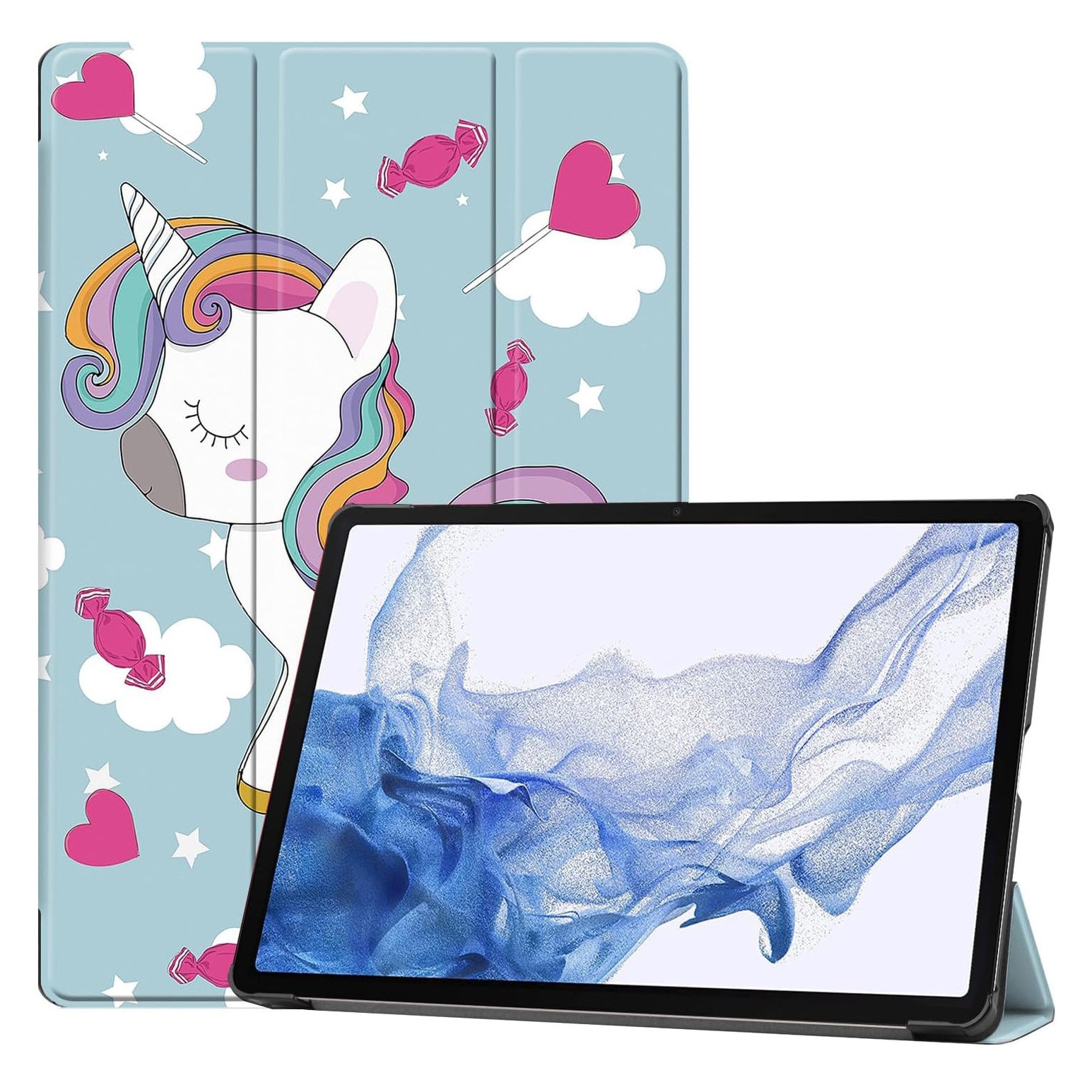 Husa Ultra Slim pentru Samsung Galaxy Tab S9 11.0", Smart Cover - Unicorn