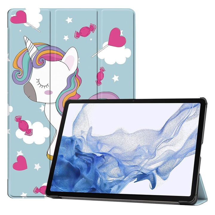 Husa Ultra Slim pentru Samsung Galaxy Tab S9 11.0", Smart Cover - Unicorn
