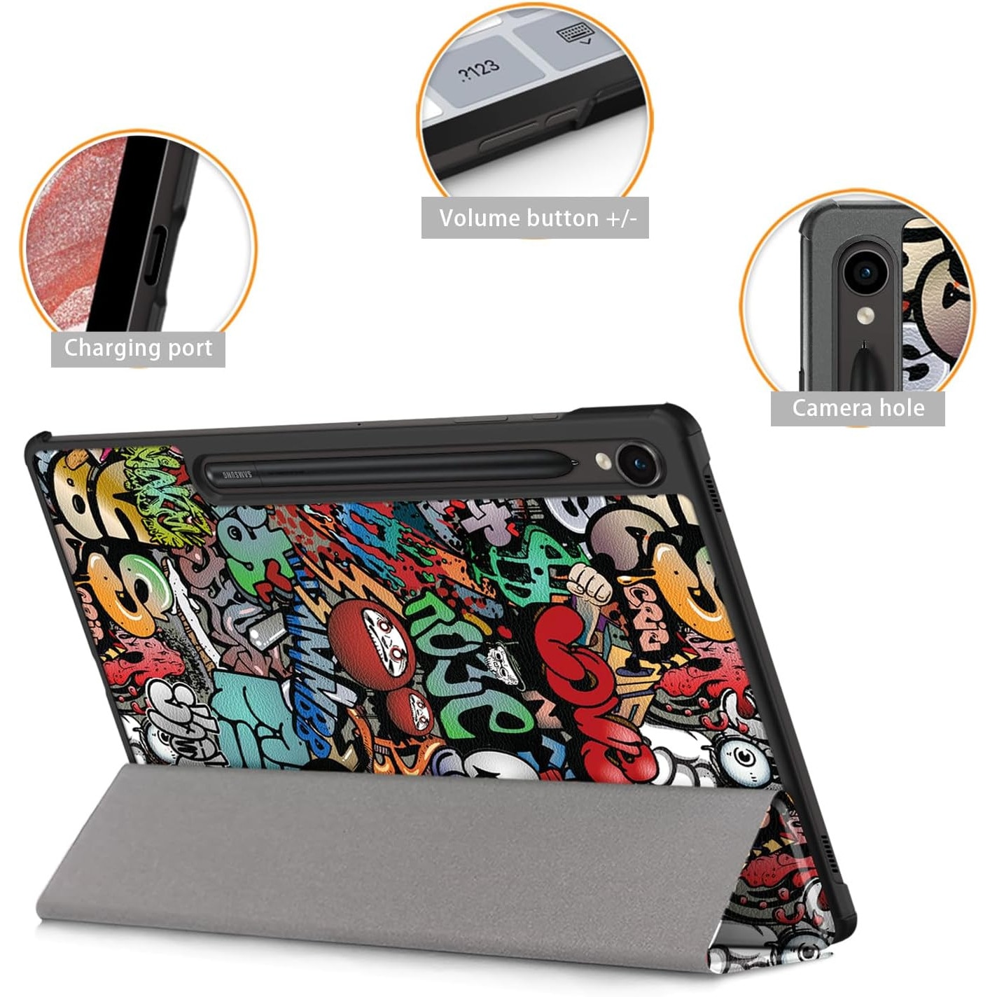 Husa Ultra Slim pentru Samsung Galaxy Tab S9 11.0", Smart Cover - Graffiti