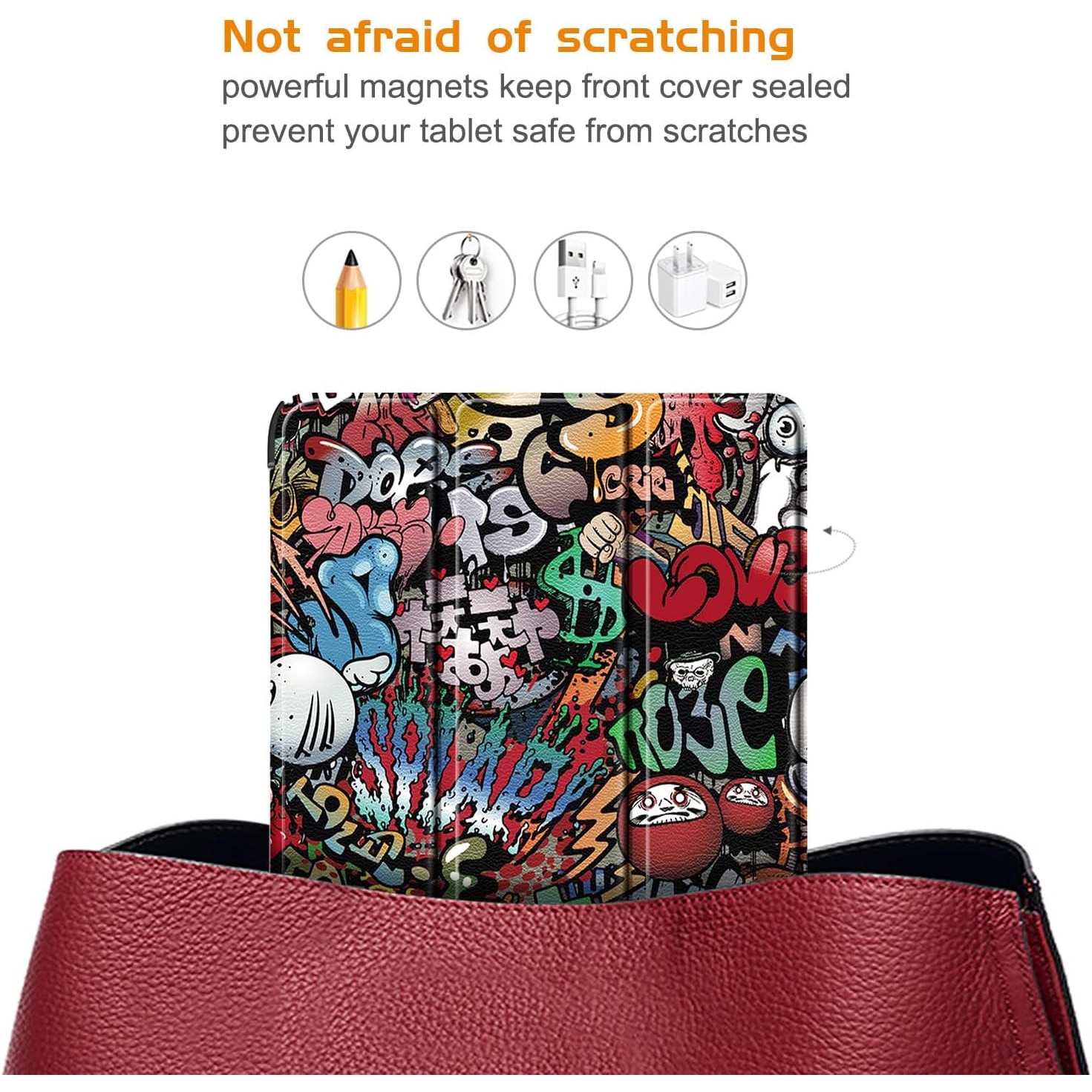Husa Ultra Slim pentru Samsung Galaxy Tab S9 11.0", Smart Cover - Graffiti