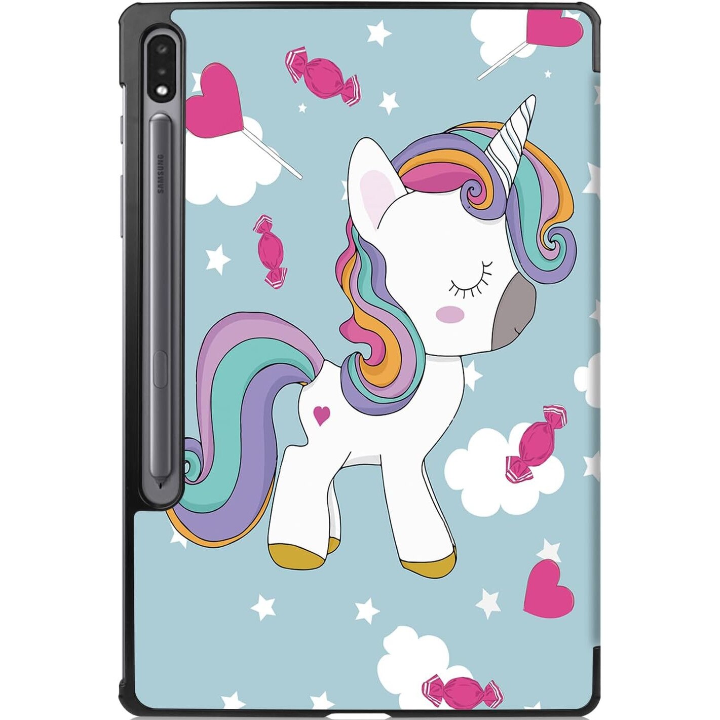 Husa Ultra Slim pentru Samsung Galaxy Tab S9 11.0", Smart Cover - Unicorn