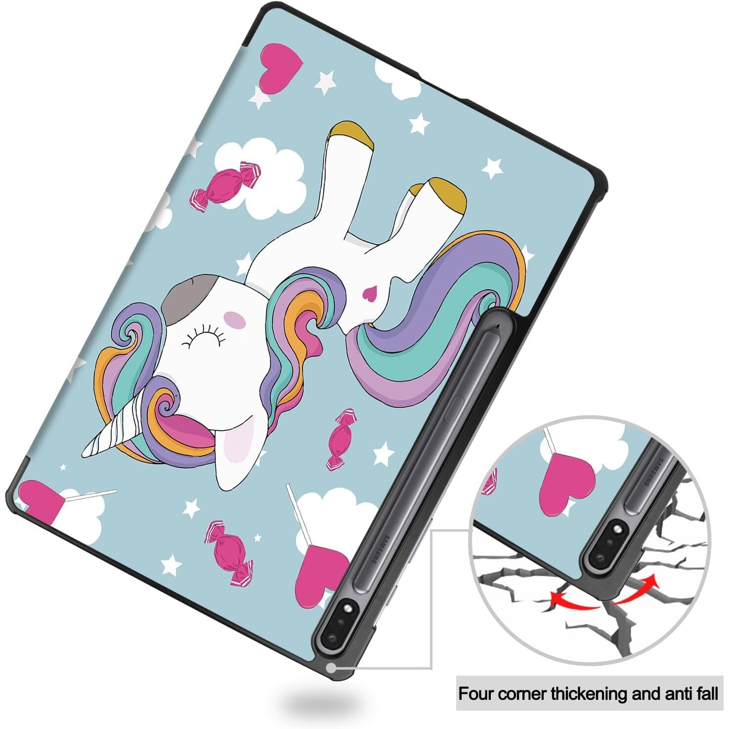 Husa Ultra Slim pentru Samsung Galaxy Tab S9 11.0", Smart Cover - Unicorn