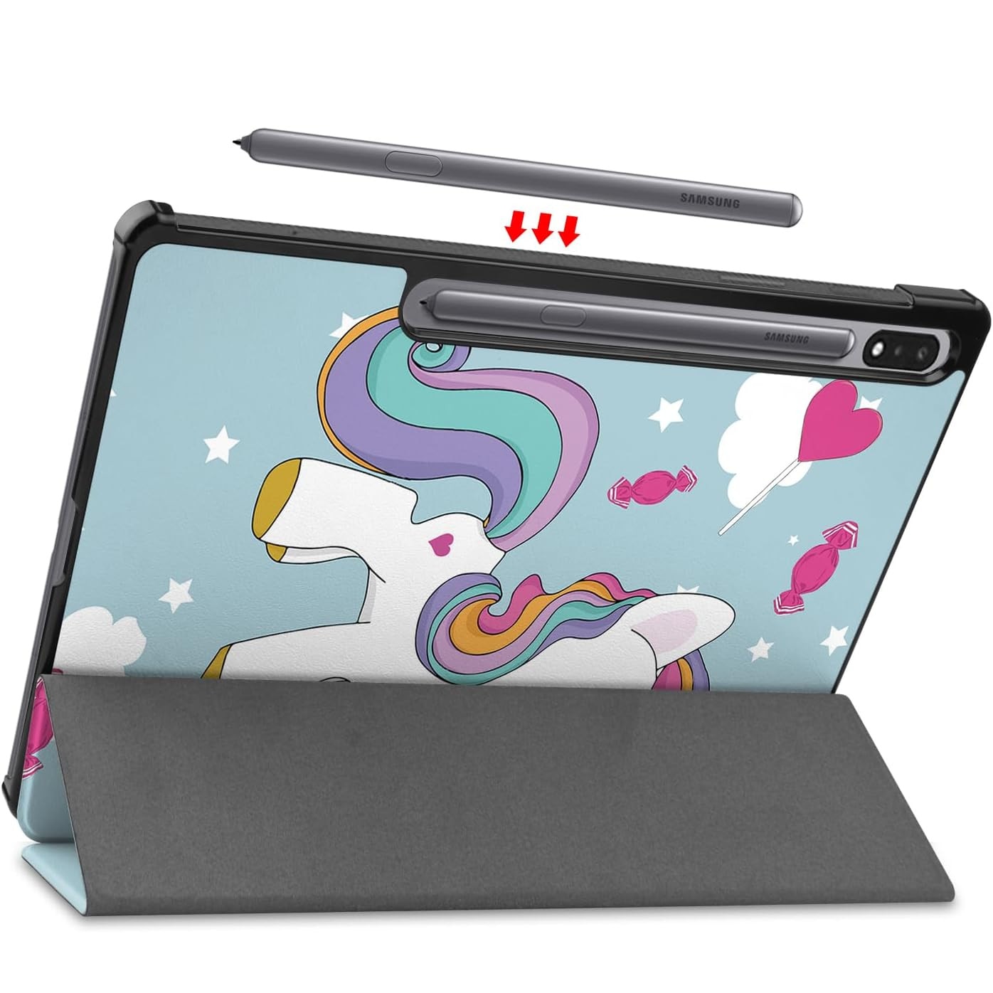 Husa Ultra Slim pentru Samsung Galaxy Tab S9 11.0", Smart Cover - Unicorn